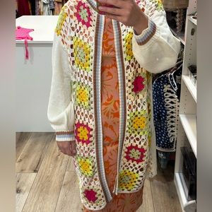 LONG CROCHET CARDIGAN